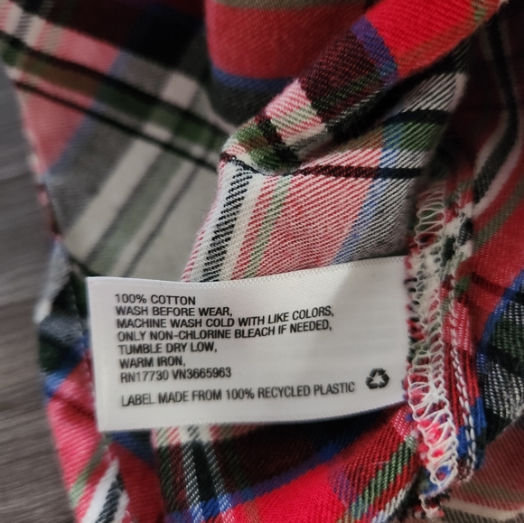 Cat & Jack Plaid Check Linen Look Peplum Baby Tunic Top Size 3T - Picture 5 of 6